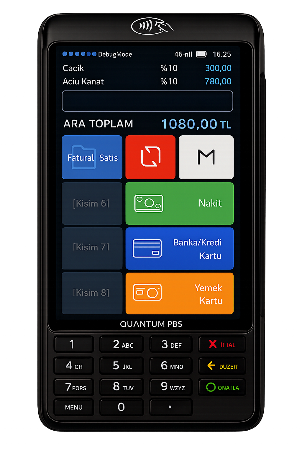 Mobil POS ÖKC tahsilat ekranı